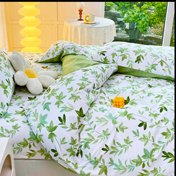 2/3 τμχ Σετ Παπλωματοθήκη Green Flower Print με Μαξιλαροθήκη Nordic Comforter Σετ κρεβατιού Παπλωματοθήκη Queen/king Διπλό Κρεβάτι