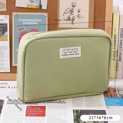 1бр голям капацитет молив калъф сладък ученически молив калъфи голяма химикалка чанта калъф кутия за съхранение кутия химикалка подарък ученически канцеларски материали пътна чанта