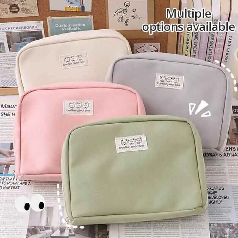 1бр голям капацитет молив калъф сладък ученически молив калъфи голяма химикалка чанта калъф кутия за съхранение кутия химикалка подарък ученически канцеларски материали пътна чанта