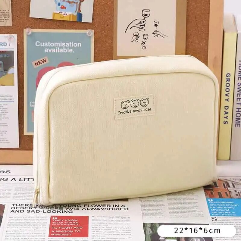 1бр голям капацитет молив калъф сладък ученически молив калъфи голяма химикалка чанта калъф кутия за съхранение кутия химикалка подарък ученически канцеларски материали пътна чанта