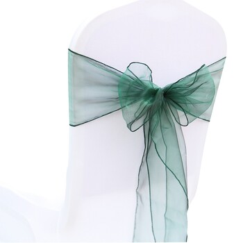 10Pcs Organza Chair Sashes Knot Bands Chair Bows for for Wedding Party Decsion Event Διακόσμηση καρέκλας γάμου