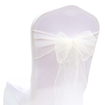 10Pcs Organza Chair Sashes Knot Bands Chair Bows for for Wedding Party Decsion Event Διακόσμηση καρέκλας γάμου