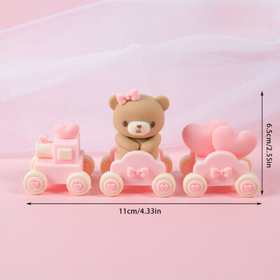 Ροζ μπλε αρκουδάκι Topper Baby Doll Happy Cake Διακοσμήσεις Αγόρι Κορίτσι Φύλο Αποκάλυψη Baby Shower για το πρώτο πάρτι γενεθλίων DIY προμήθειες