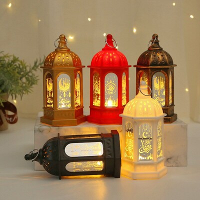 Eid Mubarak LED Ornament pentru lampă de vânt Islam musulman pentru decorațiuni pentru petreceri Ramadan Lantern de vânt Decor Eid pentru cadou de petrecere acasă