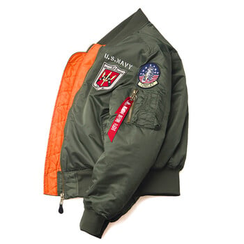 2023 Winter Top Gun Bomber Flight Jacket Αντιανεμικό Αδιάβροχο MA-1 Air Force Army Vintage Pilot Motorcycle Aviator Varsity