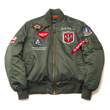 2023 Winter Top Gun Bomber Flight Jacket Αντιανεμικό Αδιάβροχο MA-1 Air Force Army Vintage Pilot Motorcycle Aviator Varsity