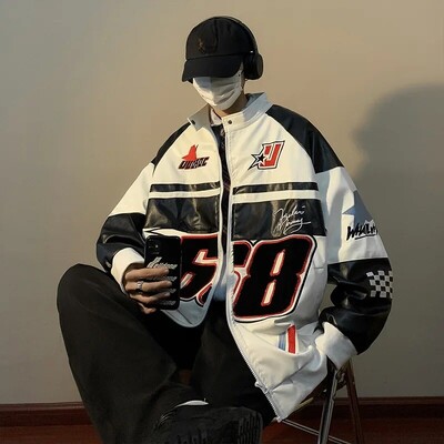 Ameerika stiilis vaba jakk meestele Kevad/sügis tänavarõivad Lennuki mootorrattariided Hip-hop Trendikas topp