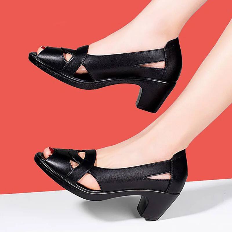 Naiste kingad Peep Toe pumbad õõnsad kõrged kontsad sandaalid paadikingad Platvorm pumbad naiste lahtine varvas Sandalias mujer suvi