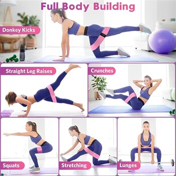 3 τεμ. Αντίστασης υφάσματος Hip Booty Bands Glute Thigh Elastic Squat Circle Stretch Fitness Strips Loops Εξοπλισμός γυμναστικής γιόγκα