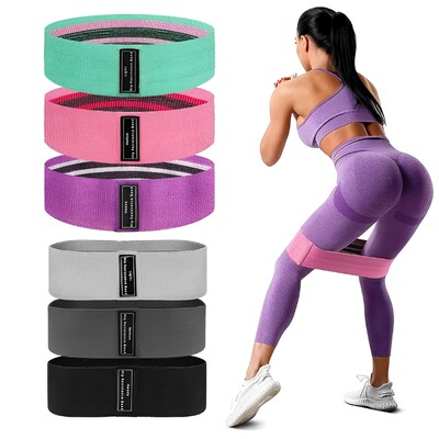 3Pcs Fabric Resistance Hip Booty Bands Elastic Glute thigh Workout Клек Кръг Стреч Фитнес ленти Примки Йога Фитнес оборудване