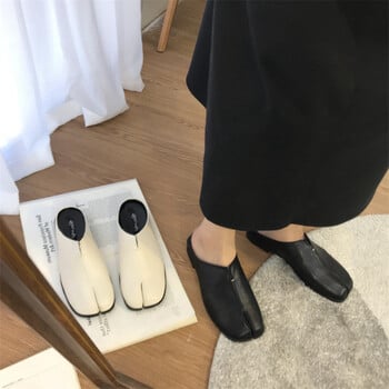 Γυναικείες παντόφλες με σπαστά δάχτυλα Bailamos Tabi Ninja Slip Flats Round Toe Shallow Lazy Slip On Boat Slingback Mules Παπούτσια Soft Loafers