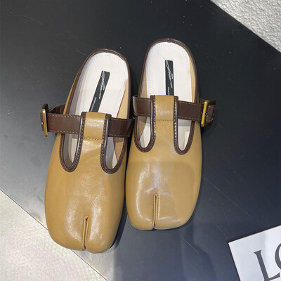 Bailamos ženske papuče s razdvojenim prstima Tabi Ninja ravne cipele s okruglim prstima Plitke Lazy Slip On Boat Cipele s naramenicama Meke mokasine