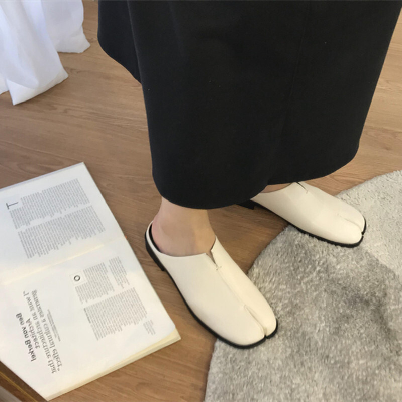 Bailamos ženske papuče s razdvojenim prstima Tabi Ninja ravne cipele s okruglim prstima Plitke Lazy Slip On Boat Cipele s naramenicama Meke mokasine