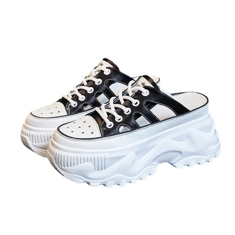 Fashion Chunky Sneakers Woman Flats Loafers Slip σε σούπερ ψηλά τακούνια Γυναικεία παπούτσια με στρογγυλά δάχτυλα Πλατφόρμα Vulcanize Shoes Plus Size