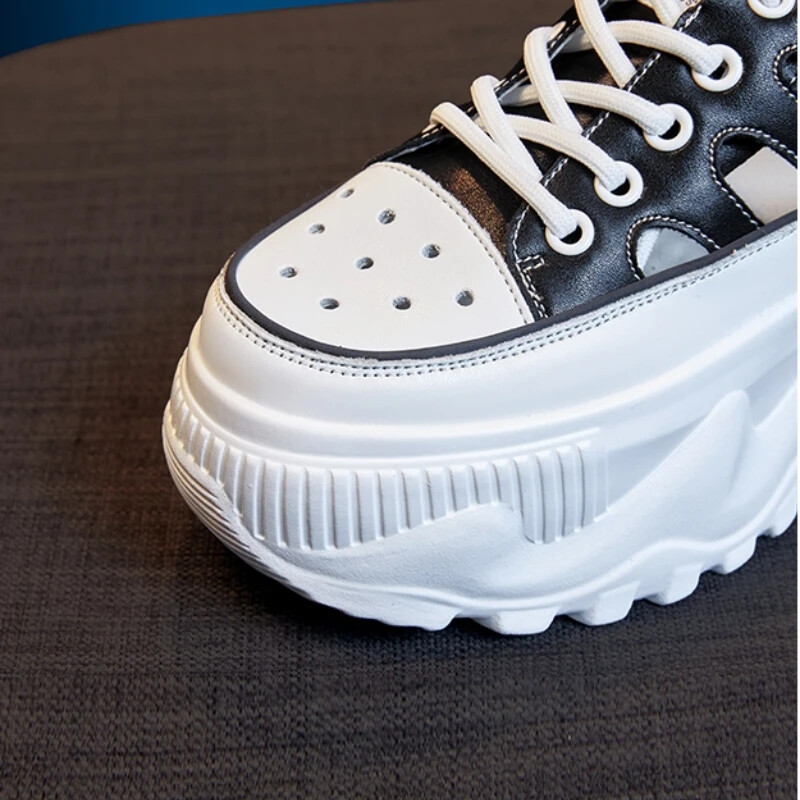 Fashion Chunky Sneakers Woman Flats Loafers Slip σε σούπερ ψηλά τακούνια Γυναικεία παπούτσια με στρογγυλά δάχτυλα Πλατφόρμα Vulcanize Shoes Plus Size