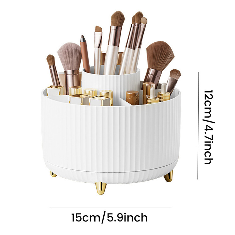 Περιστρεφόμενο 360° πινέλα μακιγιάζ επιφάνειας εργασίας Organizer Καλλυντικό κουτί αποθήκευσης Φορητή βάση κραγιόν Skincare Stand Organizer Stand