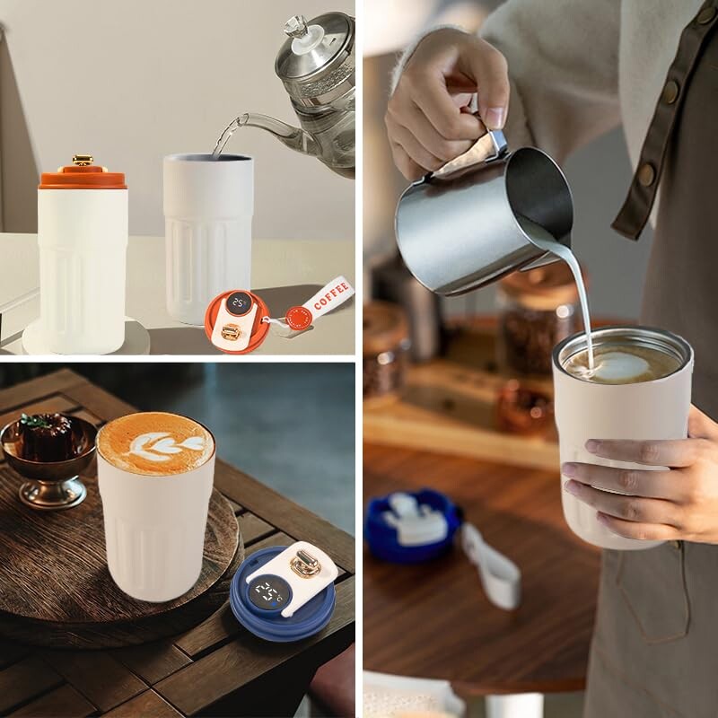 450 ml LED nutikas ekraan Temperatuur 316 roostevabast terasest vaakumtass kaasaskantav kohvitass termiline reisikruus kontori kohvitass