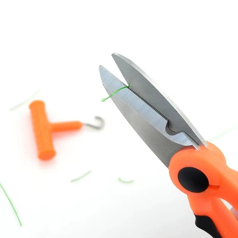 Hirisi roostevabast terasest kalapüügi kääritarvikud Kaasaskantavad käärid, tangidega lõigatud PE punumisnöör koos tõmbetööriistaga kalastustööriist