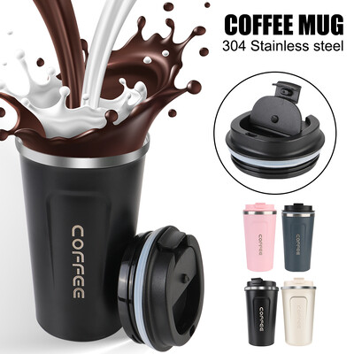 Thermo Cafe Car Thermos Κούπα για Τσάι Νερό Coffee Leak_Proof Travel Thermo Cup Κούπα καφέ 380/510ML Διπλή από ανοξείδωτο χάλυβα