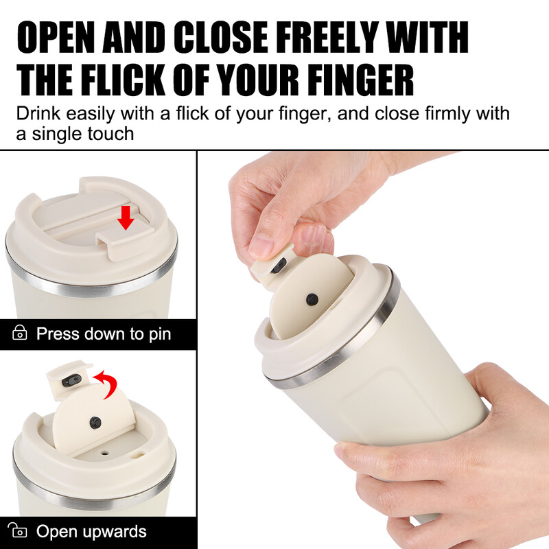 Thermo Cafe Car Thermos Cană pentru ceai Apă Cafea Leak_Proof Travel Thermo Cup Cană de cafea 380/510ML dublă din oțel inoxidabil