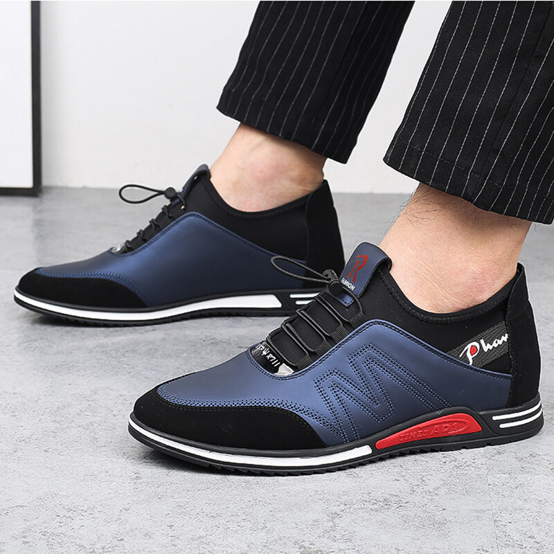 Meeste spordijalatsid vabaajamood Klassikaline vabaaja nahast must kuum allahindlus hingav äri vabaaja suvised valged tossud jalatsid