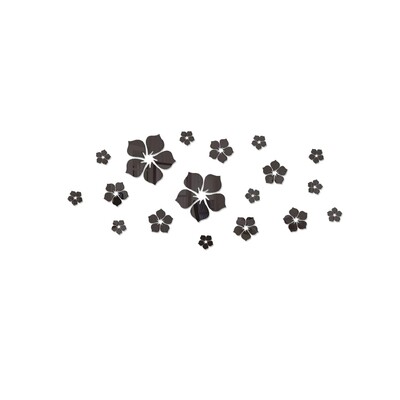 18 tk väikesed killustatud lilled, kroonlehed, kristallpeegelseinakleebised, 3D magamistoaga kodukaunistus