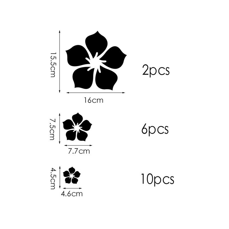18 tk väikesed killustatud lilled, kroonlehed, kristallpeegelseinakleebised, 3D magamistoaga kodukaunistus