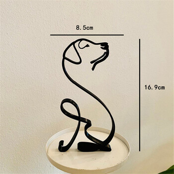 Dog Art Sculpture Metal Dog Abstract Μινιμαλιστική Τέχνη Σιδερένια ειδώλια Αξεσουάρ γραφείου γραφείου για διακόσμηση σπιτιού Χαριτωμένη μινιατούρα