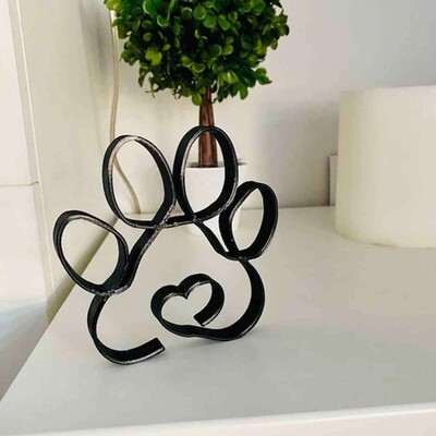 Dog Art Sculpture Metal Dog Abstract Μινιμαλιστική Τέχνη Σιδερένια ειδώλια Αξεσουάρ γραφείου γραφείου για διακόσμηση σπιτιού Χαριτωμένη μινιατούρα