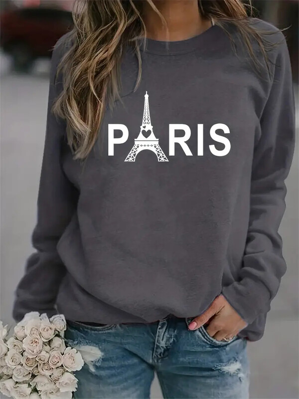 Ležerna majica s dugim rukavima i okruglim ovratnikom