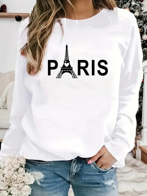 Ležerna majica s dugim rukavima i okruglim ovratnikom