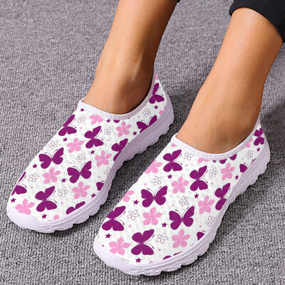 INSTANTARTS Pretty Bohemia Butterfly Flats jalats naistele Hingav õues Walk Mesh Sneaker Lady Casual Slip on Loafers kingad