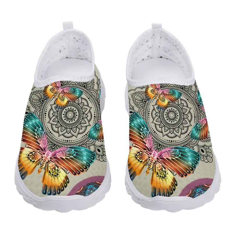 INSTANTARTS Pretty Bohemia Butterfly Flats jalats naistele Hingav õues Walk Mesh Sneaker Lady Casual Slip on Loafers kingad