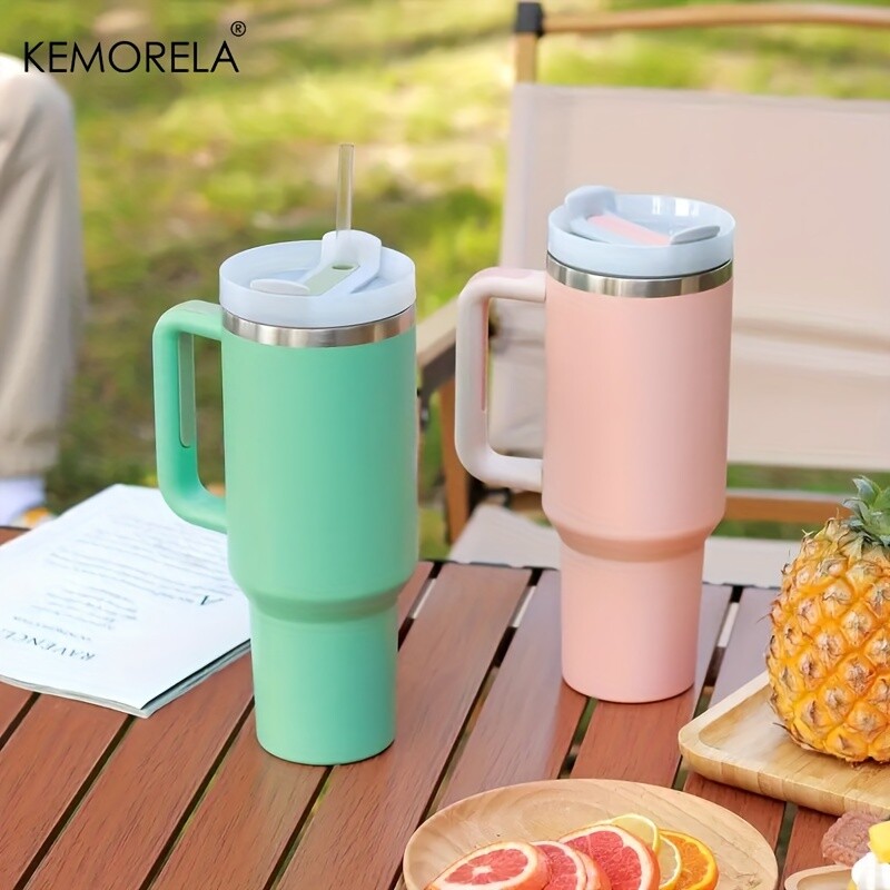 Isikupärastatud 887 ml trummel käepideme kaanega õlg 40 untsi roostevabast terasest veepudel vaakumtermostass reisiauto kohvikruus