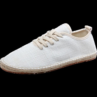 Καλοκαιρινό λινό αναπνέον Casual Flats Ανδρικά παπούτσια Εσπαντρίγιες Loafers Μόδα Γυναικεία Παπούτσια Καμβά Casual Fisherman Υποδήματα οδήγησης