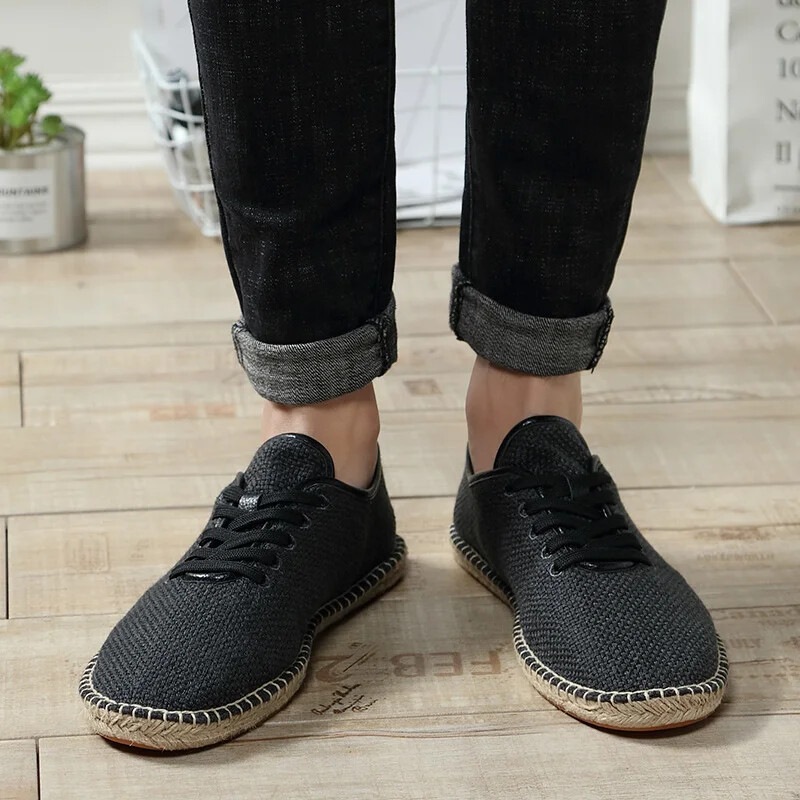 Καλοκαιρινό λινό αναπνέον Casual Flats Ανδρικά παπούτσια Εσπαντρίγιες Loafers Μόδα Γυναικεία Παπούτσια Καμβά Casual Fisherman Υποδήματα οδήγησης