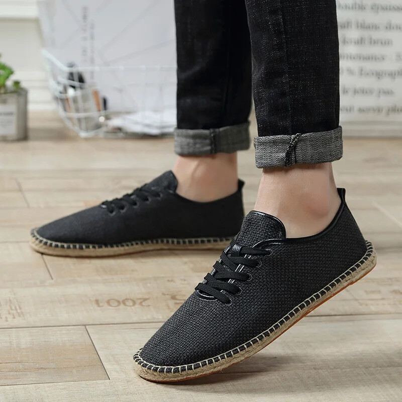 Καλοκαιρινό λινό αναπνέον Casual Flats Ανδρικά παπούτσια Εσπαντρίγιες Loafers Μόδα Γυναικεία Παπούτσια Καμβά Casual Fisherman Υποδήματα οδήγησης