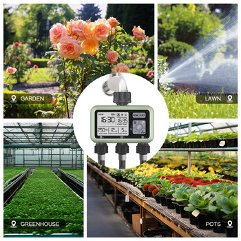 Eshico νεότερο 2024 3-Outlet Water Timer Independent Program Control Digital Garden Sprinkler