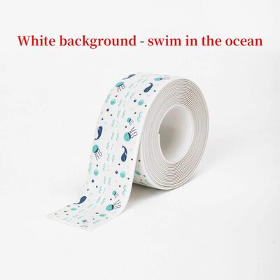 1 τμχ Αδιάβροχα αυτοκόλλητα τοίχου μπάνιου Στεγανωτικές ταινίες PVC αυτοκόλλητες ταινίες σφράγισης νεροχύτης Αξεσουάρ μπάνιου κουζίνας