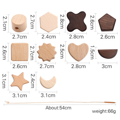 Beebiloomade keermestamine mänguasjad Puidust virnastatavad mänguasjad plokid lauamängud Montessori praktilised oskused, harivad lastele klotsid kingitused