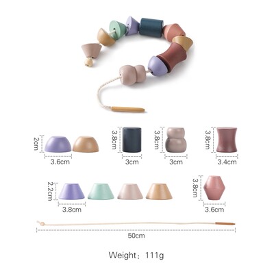 Beebiloomade keermestamine mänguasjad Puidust virnastatavad mänguasjad plokid lauamängud Montessori praktilised oskused, harivad lastele klotsid kingitused