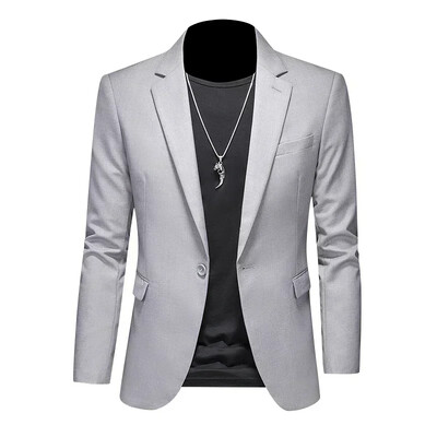 Μόδα Ανδρικά επαγγελματικά Casual Blazer Μαύρο Λευκό Κόκκινο Πράσινο Μονόχρωμο Σακάκι Κοστούμι Γαμπρού σε λεπτή εφαρμογή Παλτό M-6XL