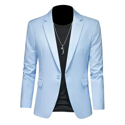 Μόδα Ανδρικά επαγγελματικά Casual Blazer Μαύρο Λευκό Κόκκινο Πράσινο Μονόχρωμο Σακάκι Κοστούμι Γαμπρού σε λεπτή εφαρμογή Παλτό M-6XL