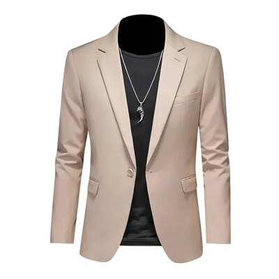 Μόδα Ανδρικά επαγγελματικά Casual Blazer Μαύρο Λευκό Κόκκινο Πράσινο Μονόχρωμο Σακάκι Κοστούμι Γαμπρού σε λεπτή εφαρμογή Παλτό M-6XL