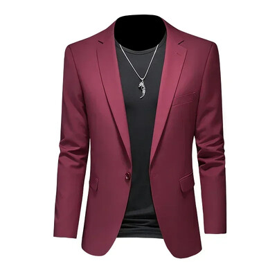 Μόδα Ανδρικά επαγγελματικά Casual Blazer Μαύρο Λευκό Κόκκινο Πράσινο Μονόχρωμο Σακάκι Κοστούμι Γαμπρού σε λεπτή εφαρμογή Παλτό M-6XL