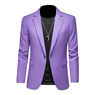 Μόδα Ανδρικά επαγγελματικά Casual Blazer Μαύρο Λευκό Κόκκινο Πράσινο Μονόχρωμο Σακάκι Κοστούμι Γαμπρού σε λεπτή εφαρμογή Παλτό M-6XL