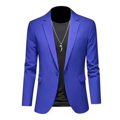 Μόδα Ανδρικά επαγγελματικά Casual Blazer Μαύρο Λευκό Κόκκινο Πράσινο Μονόχρωμο Σακάκι Κοστούμι Γαμπρού σε λεπτή εφαρμογή Παλτό M-6XL