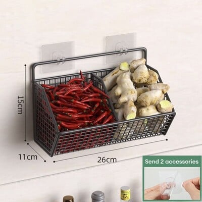 Seinale paigaldatav hoiurest Sibul Ingver Küüslauk Köögiviljad Puuviljad Köök Veekindel riiul Maitseained Vürtspunšivaba äravoolukorv