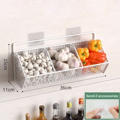 Seinale paigaldatav hoiurest Sibul Ingver Küüslauk Köögiviljad Puuviljad Köök Veekindel riiul Maitseained Vürtspunšivaba äravoolukorv