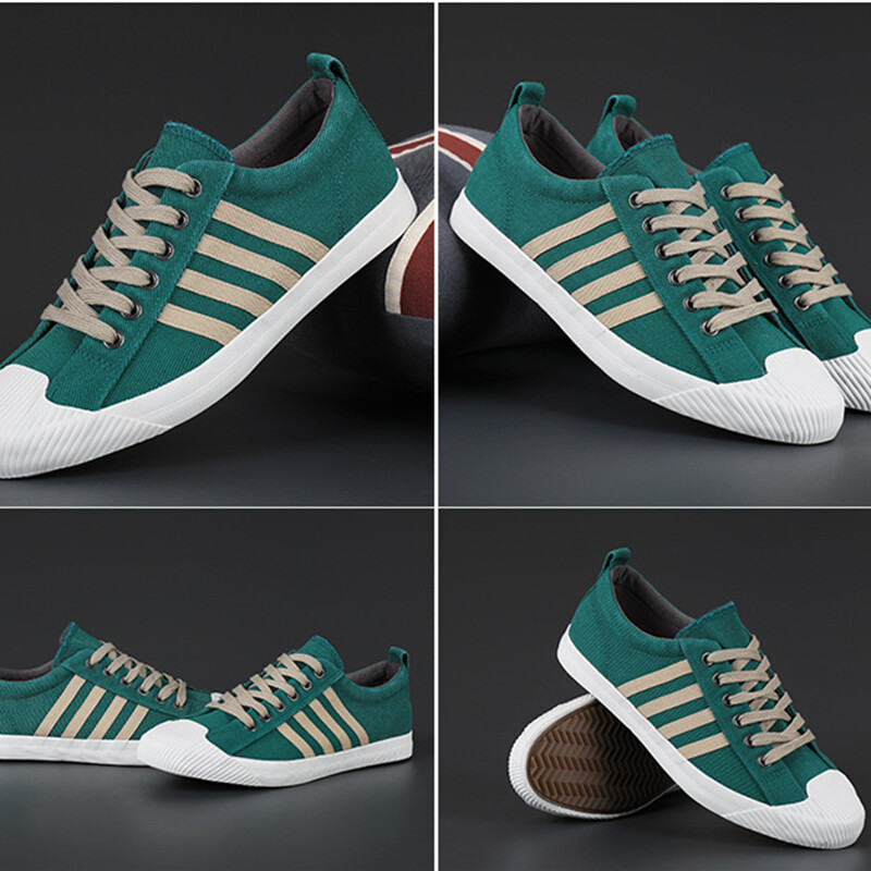 Vintage lõuendist kingad Meeste hingavad vabaaja meeste lamedad kingad Moodsad meeste vulkaniseeritud kingad Mugavad nööriga lõuendiga tossud